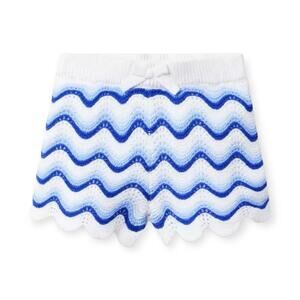 Janie and Jack NWT Blue and White Crochet Short. Size 8